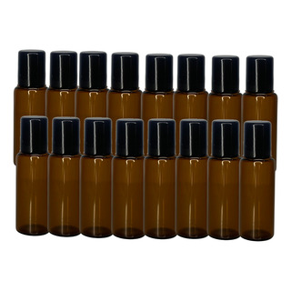 Kit 50 - Vidrinho Roll On Ambar 5ml Tampa Preta Kit 50 - Vidrinho Roll On Ambar 5ml Tampa Preta