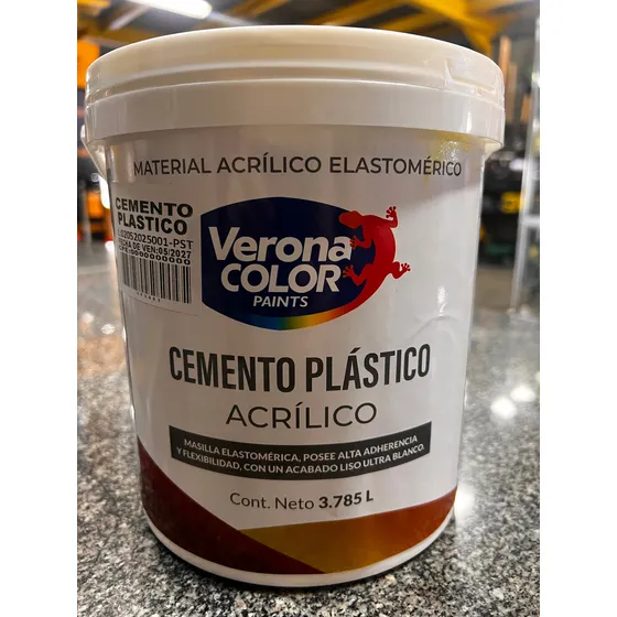 Cemento Plástico Acrílico Blanco