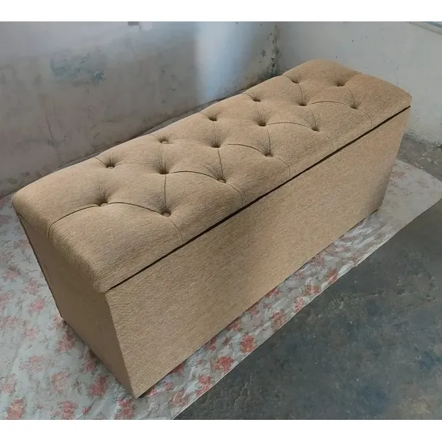 Pie De Cama Tipo Puff Baul  Decoexito
