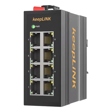Switch Poe 8 Portas Keeplink Xptn-9000 Ethernet 10/100mbps Trilho Din