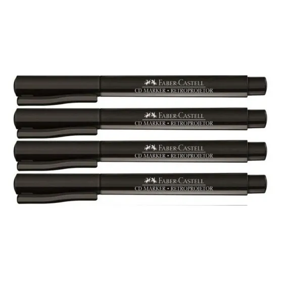 Caneta Retroprojetor Cd Marker - Faber Castell - Kit Com 4