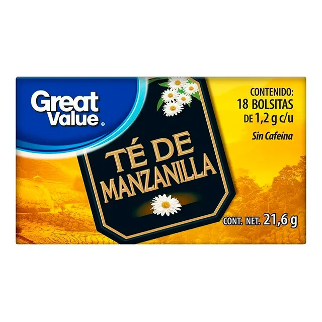 Té De Manzanilla Great Value 18 Sobres 1.2 G C/u