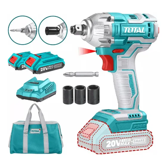 Atornillador Y Llave De Impacto 20v Incluye 2 Baterias 1 Car Color Turquesa Frecuencia 50 Hz/ 60hz