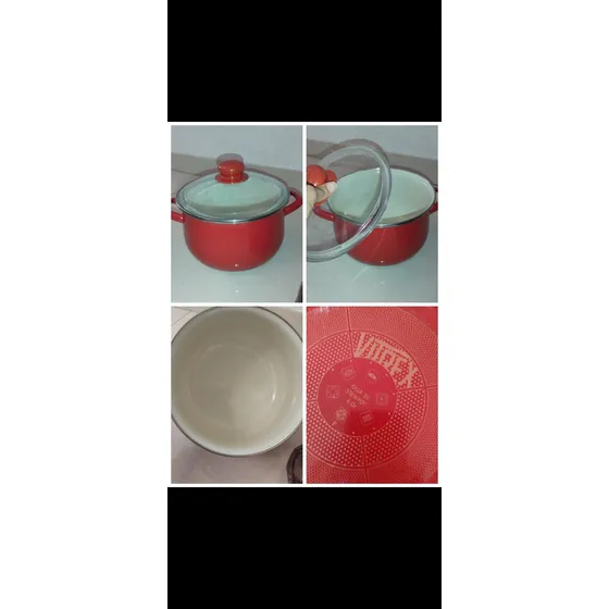 Olla De Peltre Nueva Con Tapa De Vidrio Importada 4 Lt