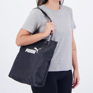Bolsa Puma Core Base Shopper Logo Preta Bolsa Puma Core Base Shopper Logo Preta