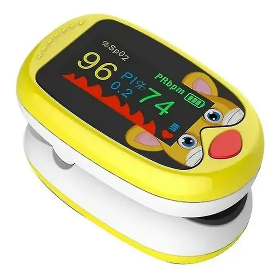 Oximetro De Pulso Para Dedo Saturometro Pediatrico 4m A 12a Color Amarillo | Cuotas sin interés