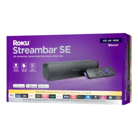 Roku Streambar Se 2 En 1 Barra De Sonido Con Streaming Negro Tipo De Control Remoto De Voz