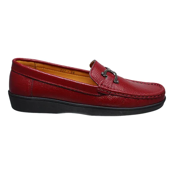 Zapato De Cuero Para Mujer Tubular Mocasin Tacón Corrido