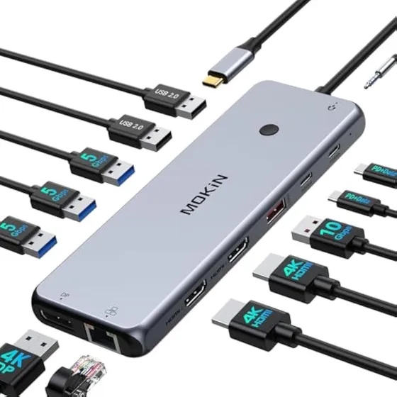 Estación De Acoplamiento Usb C De 3 Monitores Usb