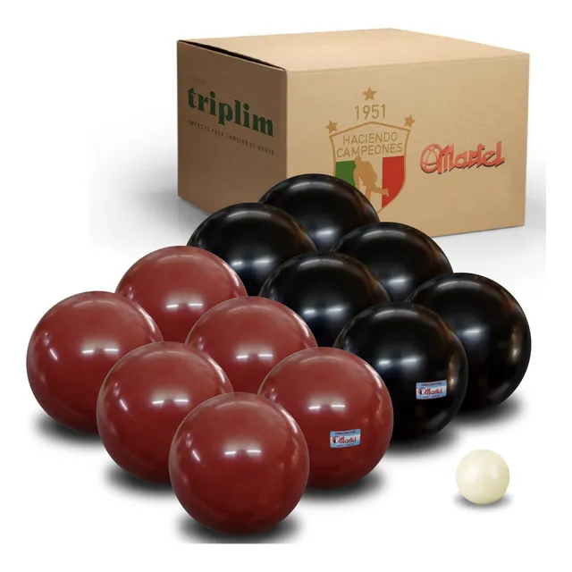 Juego Profesional Federado 12 Bochas 107 Mm Bochin 2 Colores