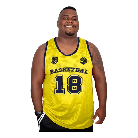 Regata Extragrande Dry-fit Furadinha Academia Basquete