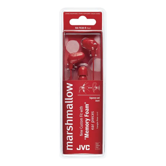 Audifonos Jvc Hafx38r Marshmallow Con Microfono Rojos