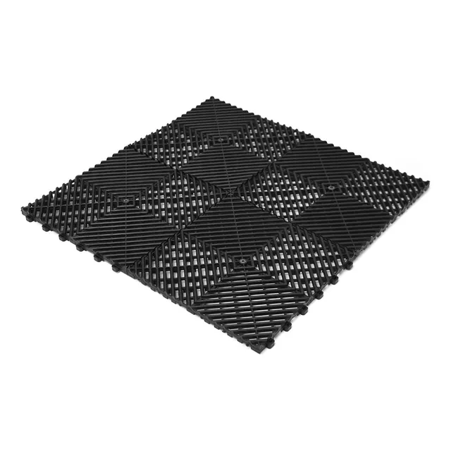 Kit 40 Peças Piso Modular Automotivo Preto 30x30cm