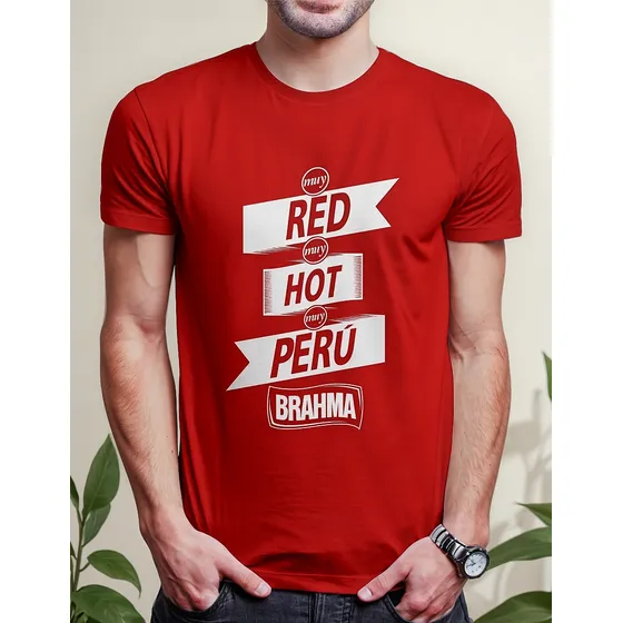 Polo Caballero Muy Red Muy Hot Muy Peru D0757