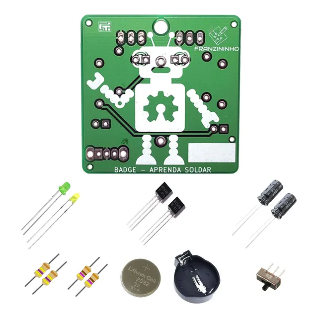 Kit Para Montar Placa Badge + Componentes - Aprenda A Soldar