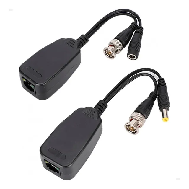 Power Video Balun Par Conector Alimentação Rj45 P/ Bnc 8mp  