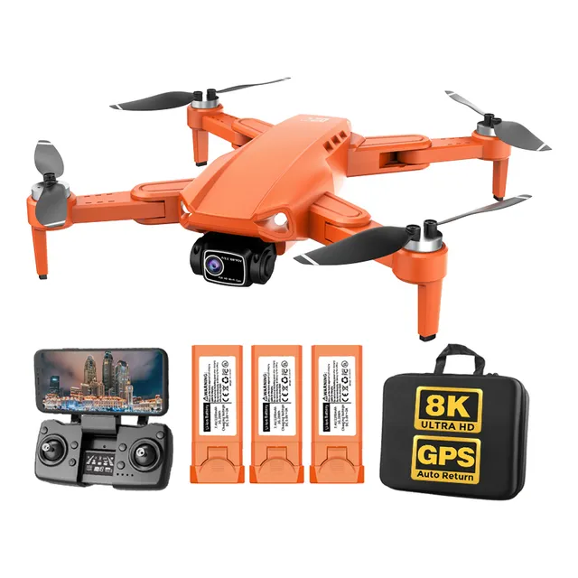Drone Lyzrc L900 Pro Con Dual Cámara 8k Naranja 5ghz Batería