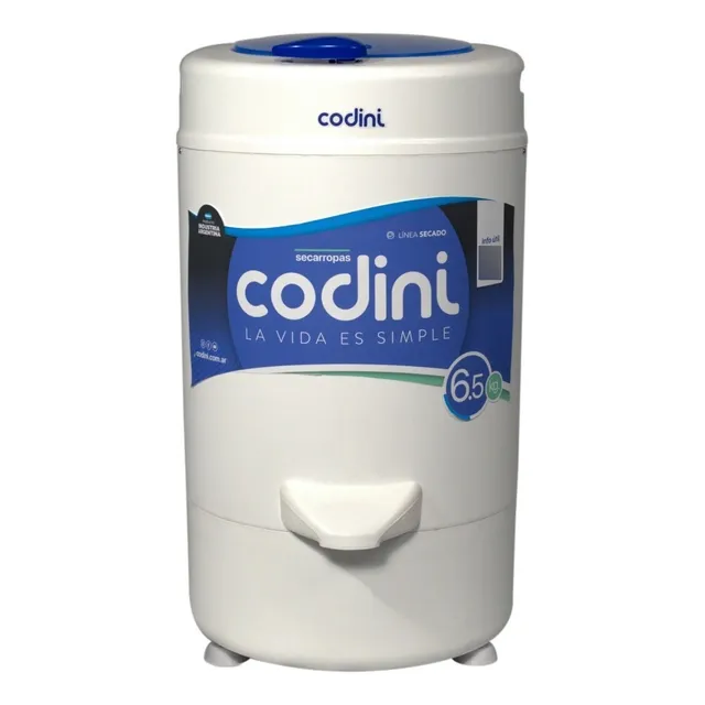 Secarropas Codini Advance AD 6.5kgs Tambor Acero Inox. 2800rpms Color Blanco/Azul 220V