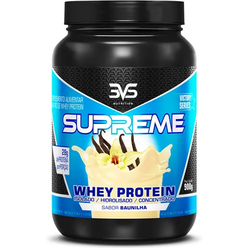 Whey 3w Supreme 900g - Sabor Baunilha - Fórmula Exclusiva Com 28g De Proteína Por Dose Com Whey Isolado, Whey Hidrolisado E Whey Concentrado
