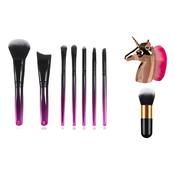Brochas De Maquillaje Super Set + Brocha Unicornio + Brocha