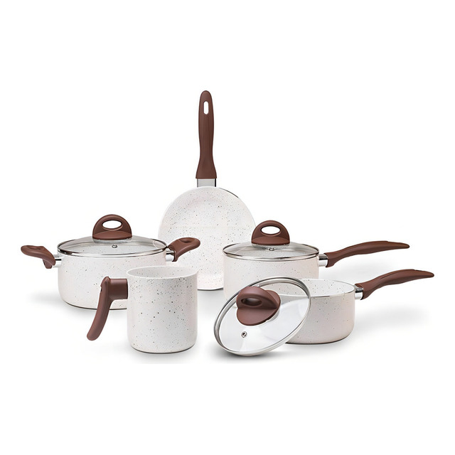Jogo De Panelas 5 Peças Ceramic Life Vanilla Brinox Jogo De Panelas 5 Peças Ceramic Life Vanilla Brinox