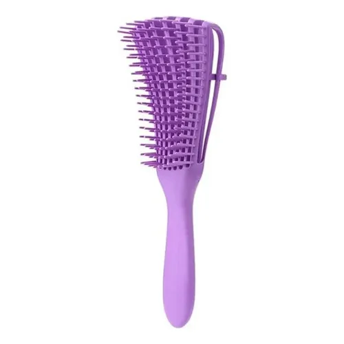 Cepillo para Desenredar el Cabello de Diferentes Tipos Rizados Peine Liso Color Morado