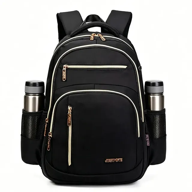 Mochila feminina, ideal para deslocamentos diários, viagens e estudos, impermeável, reforçada, com capacidade para portátil, 24L (preto)
