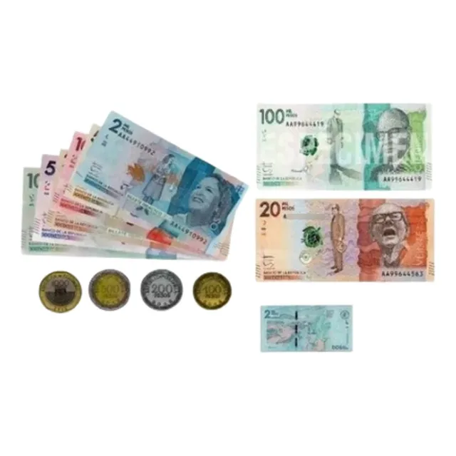 Billete Y Monedas Colombiano Didáctico Surtido X 100 Und