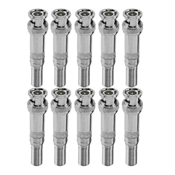 Conector Bnc Borne Mola (pcte 10pçs) Conex 1000 Intelbras