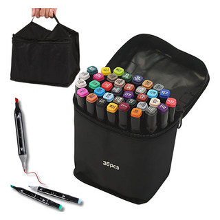 36* Conjunto De Marcadores Multicoloridos De Ponta Dupla Par 36* Conjunto De Marcadores Multicoloridos De Ponta Dupla Par