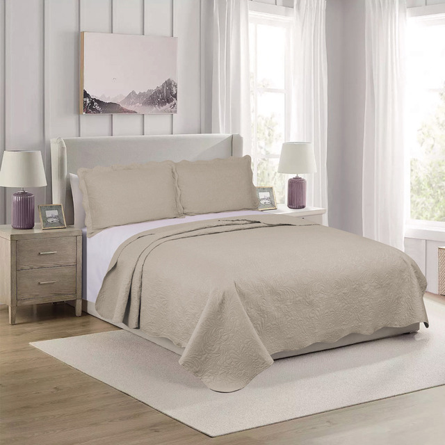 Colcha Matelasse Queen Damask Cores 3pçs Camesa 240x260cm