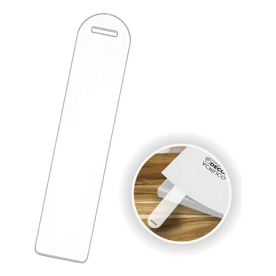 Marca Pagina Livros Acrilico Kit 10 Unidades Cor Transparente Liso
