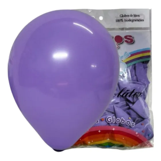100 Globos Latex Estandar Fashion R12 Violeta Calidad Helio