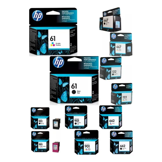 Cartuchos Hp 122 662 664 667 61 21 22  74 75 60 901