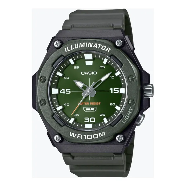 Casio Mw 620h  Deportivo Sumergible Luz Original Verde