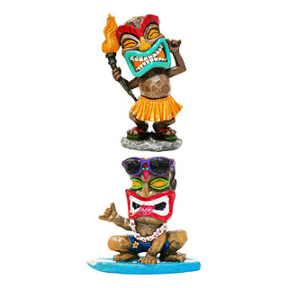 Set Figuras Hombres Tiki Con Antorcha Y Sobre Tabla De Surf Set Figuras Hombres Tiki Con Antorcha Y Sobre Tabla De Surf