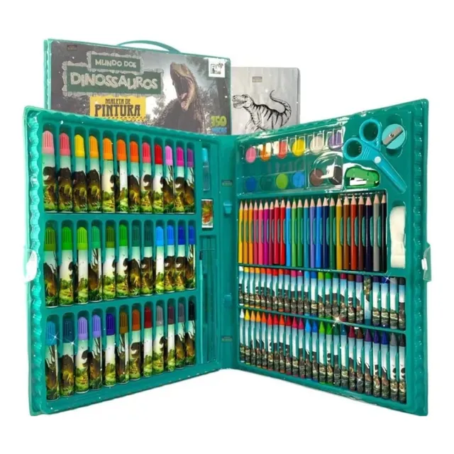 Maleta Estojo De Pintura Infantil Colorir Desenhos 150 Peças