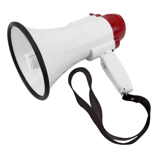 Megafono Mano Portatil Amplificador Grabador Voz Musica Color Blanco/rojo