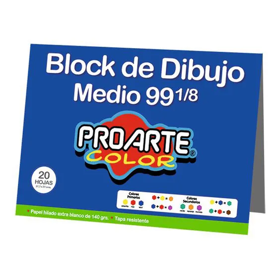 Bloc De Dibujo N° 99 1/8 20 Hojas. Proarte