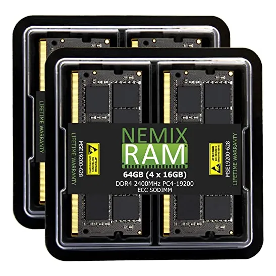 Kit De 64gb (4x16gb) Ddr4-2400 Pc4-19200 Ecc Sodimm 2rx8