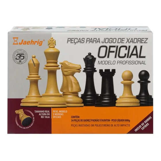 Jogo De Xadrez Jaehrig Profissional Com Peso + 2 Damas Extra