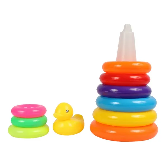 Juego De Aros Multicolor De Encastre Encajable Pato Bebes