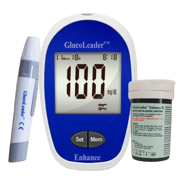Aparelho Medidor De Diabetes Glicose + Tiras + Caneta