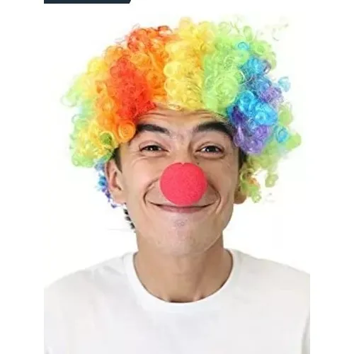 Peluca Y Nariz Payaso Disfraz Halloween Nuevas Standar