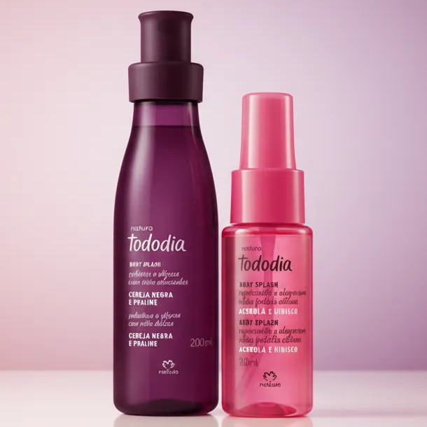 Kit Tododia: Body Splash Cereja Negra e Praline + Mini Acerola e Hibisco