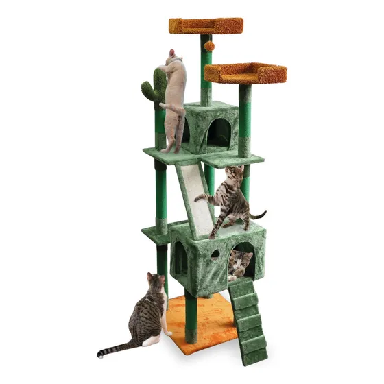 Árbol Rascador Para Gato Poli Pets Pp-mrbmcggn Color Verde