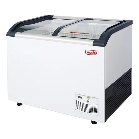 Congelador Tipo Isla Tapa Vidrio Curvo 285 Litros Maigas Color Blanco