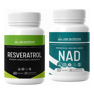 Nad + Resveratrol, Kit Anti-age (120 Capsulas) Nad + Resveratrol, Kit Anti-age (120 Capsulas)