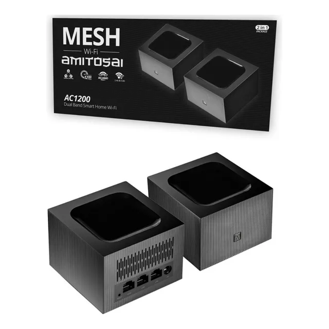 Set 2 Malla Router Amitosai Mts-cloud 1200mbps Dualband Mesh