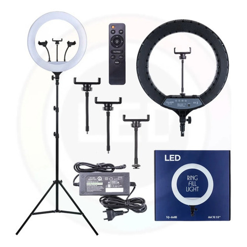 Ring Light Led 18p 50w Profissional Grande Tripé Yq-360b Estrutura Preto Luz 3tons Ring Light Led 18p 50w Profissional Grande Tripé Yq-360b Estrutura Preto Luz 3tons